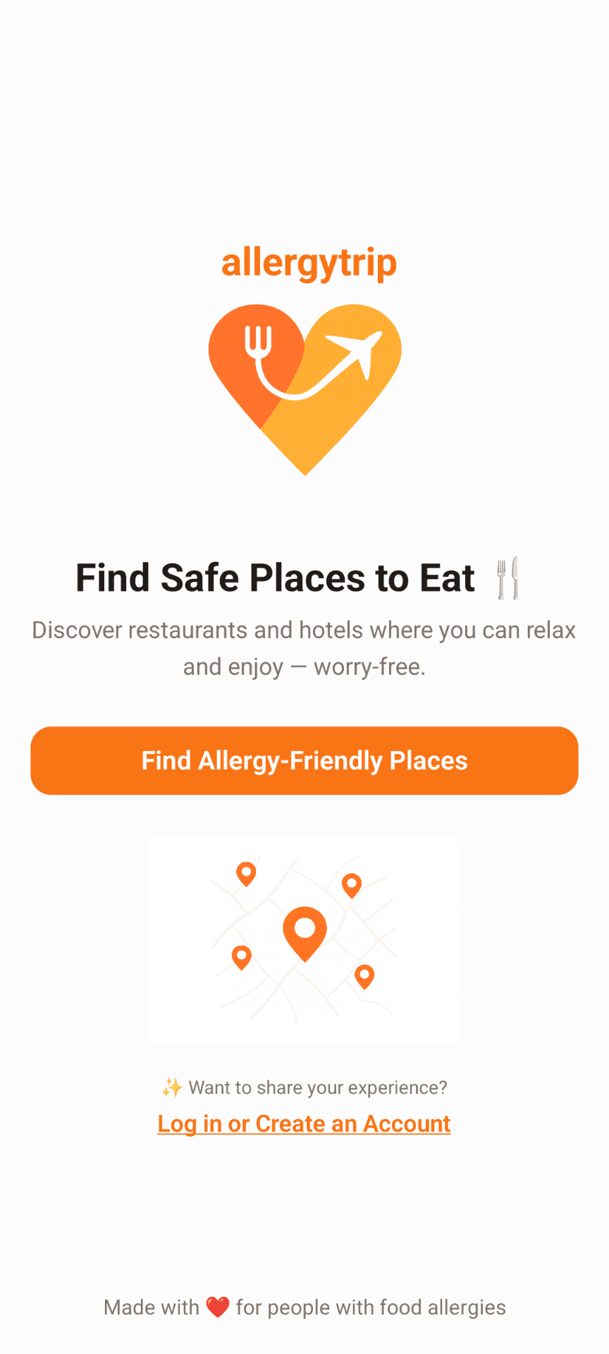AllergyTrip app preview